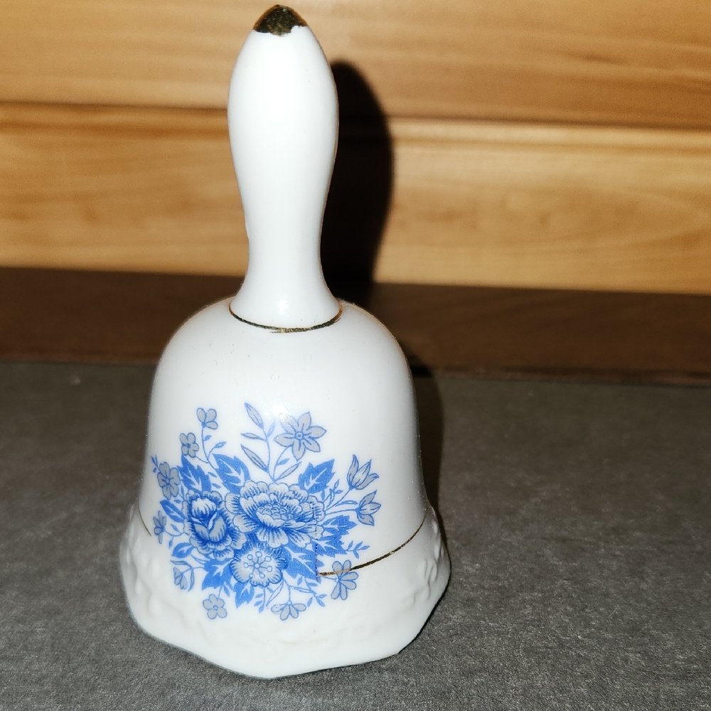 Elegant Blue Floral Decorative Bell